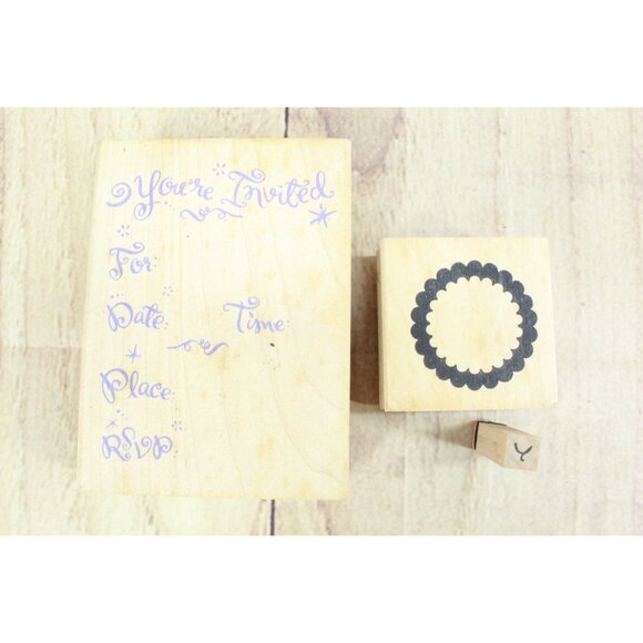 Stampin Up! Stamp Flowers Blooming Wood Mounted Rollagraph Acrylic Set - Picture 3 of 7